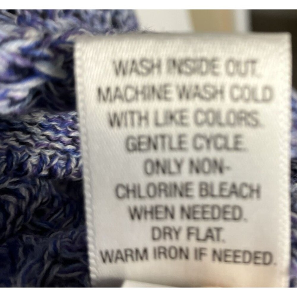Croft & Barrow Womens Blue Marbled Cardigan Size Medium - Picture 5 of 8